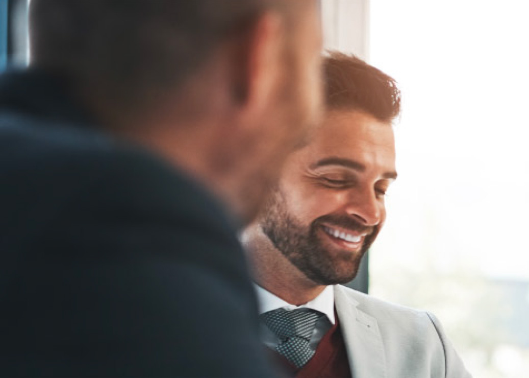 Two business men talking