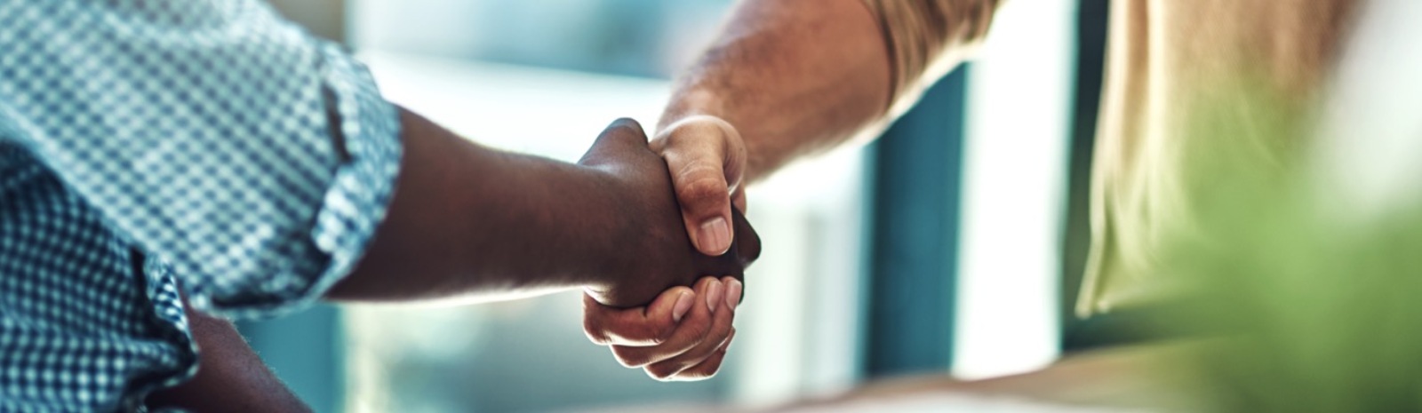 two men in a hand shake